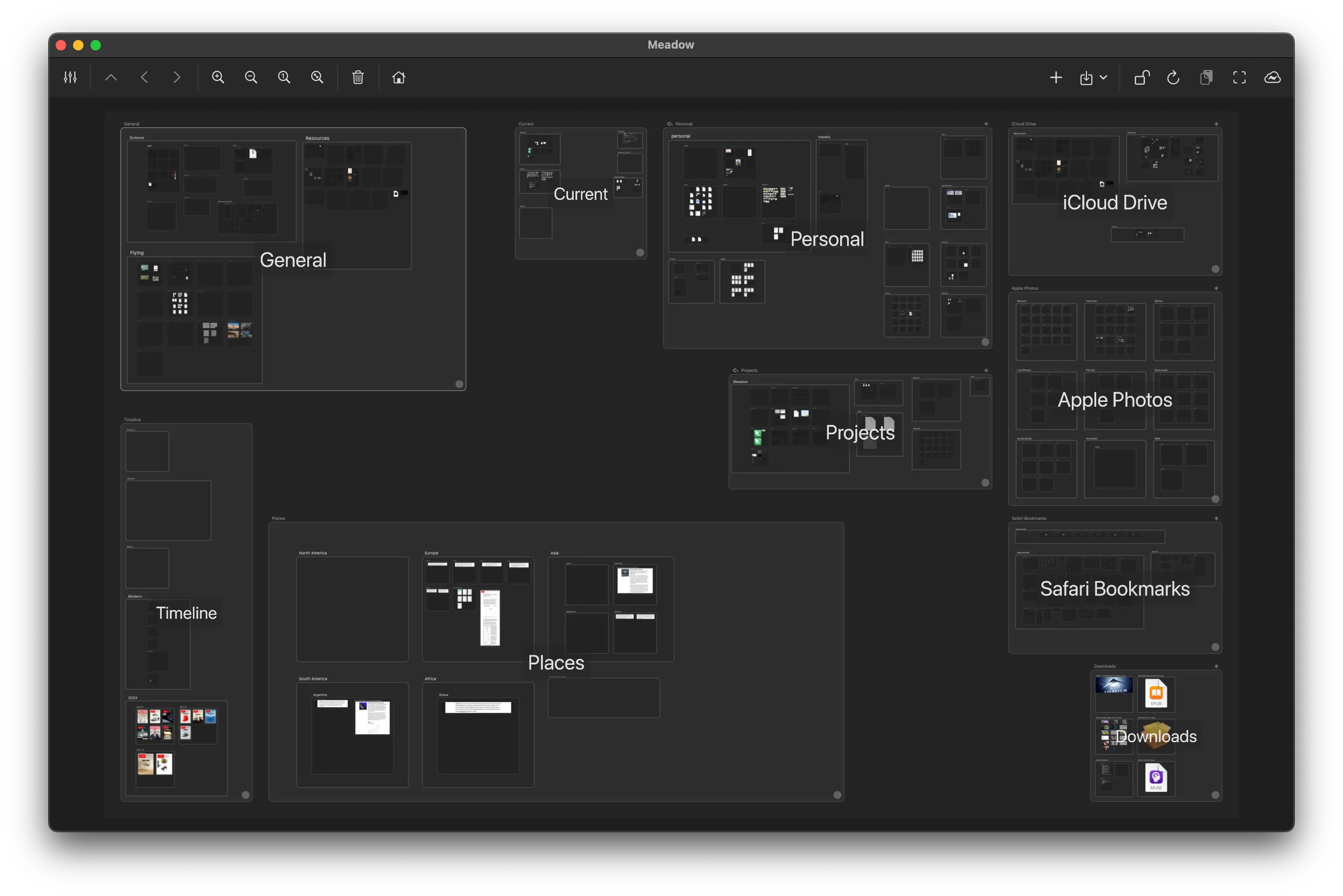 A workspace organized by topic at the top-level.